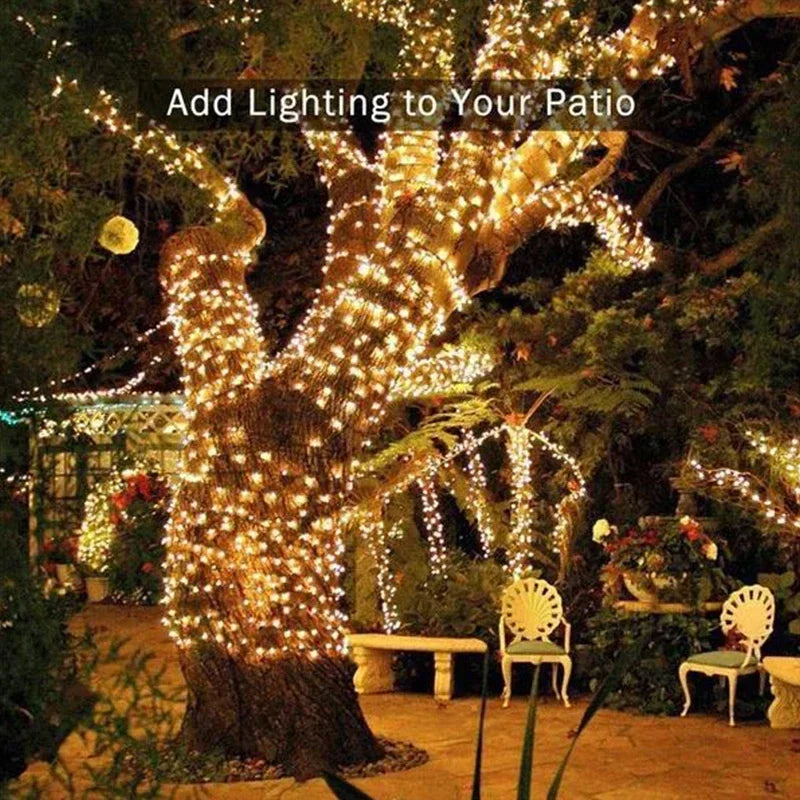 Guirnalda Solar de Luces para Jardín y Navidad