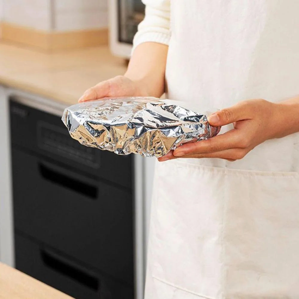 10-50 piezas de cubiertas reutilizables de aluminio para recipientes, aislamiento térmico y conservación del calor, aptas para alimentos, para horno, comida para llevar, picnic