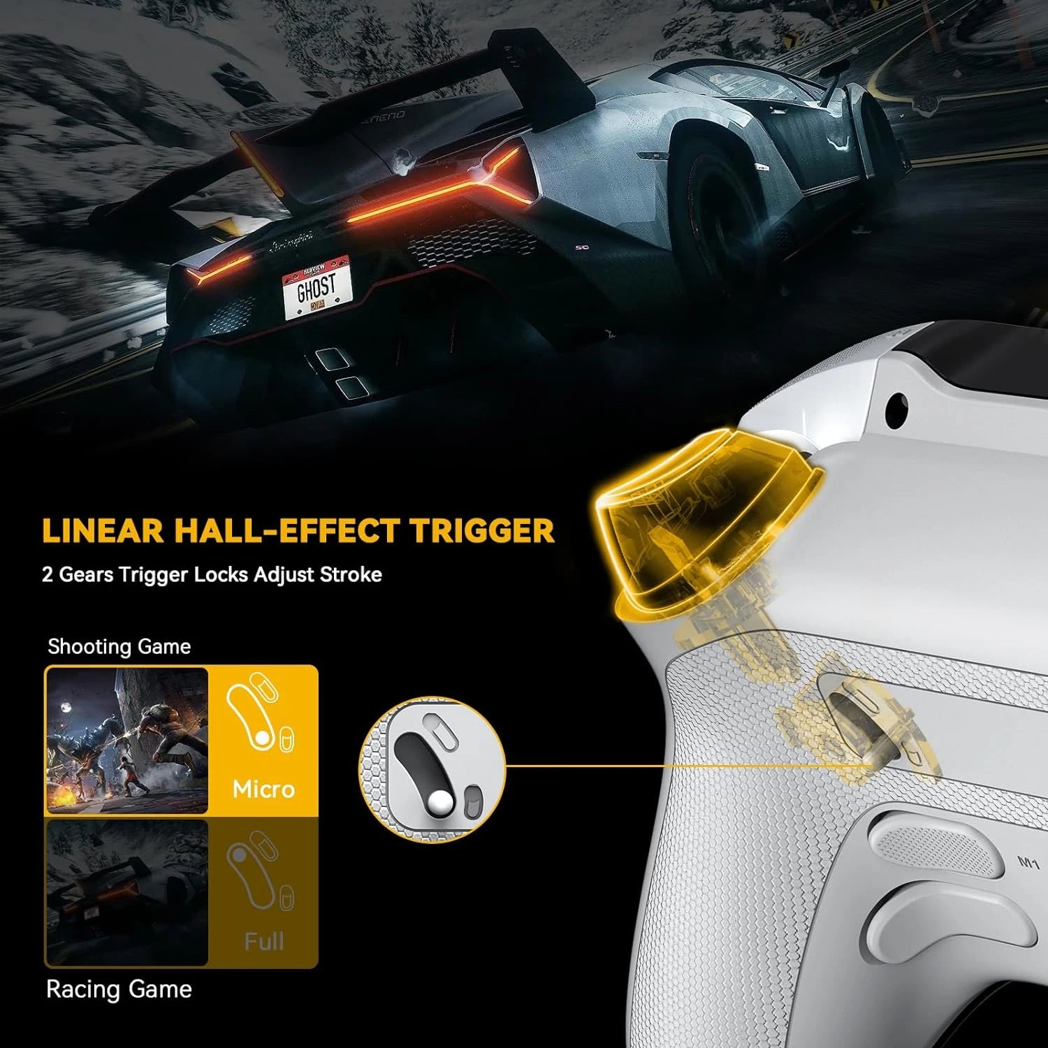 Controlador de juegos inalámbrico Mamba One V2 para iOS/Android/Switch/PC efecto Hall Stick luz RGB 1800mAh con base de carga