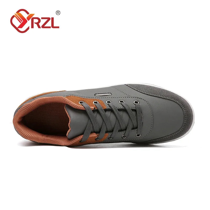 Zapatos YRZL para hombre, zapatillas impermeables para caminar para primavera y otoño, zapatos deportivos de cuero para hombre, zapatillas cómodas antideslizantes para hombre