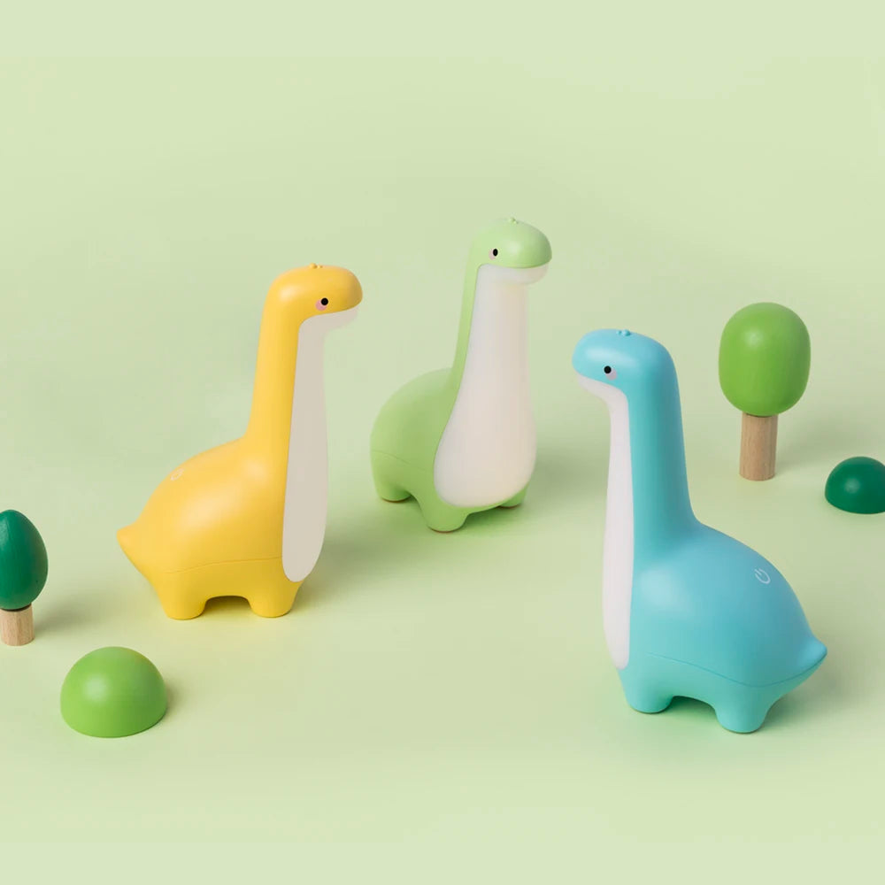Luz nocturna de dinosaurio, bonita luz nocturna para niños, protección ocular, lámpara de sincronización para mesita de noche, carga USB, decoración de habitación, regalo para niños