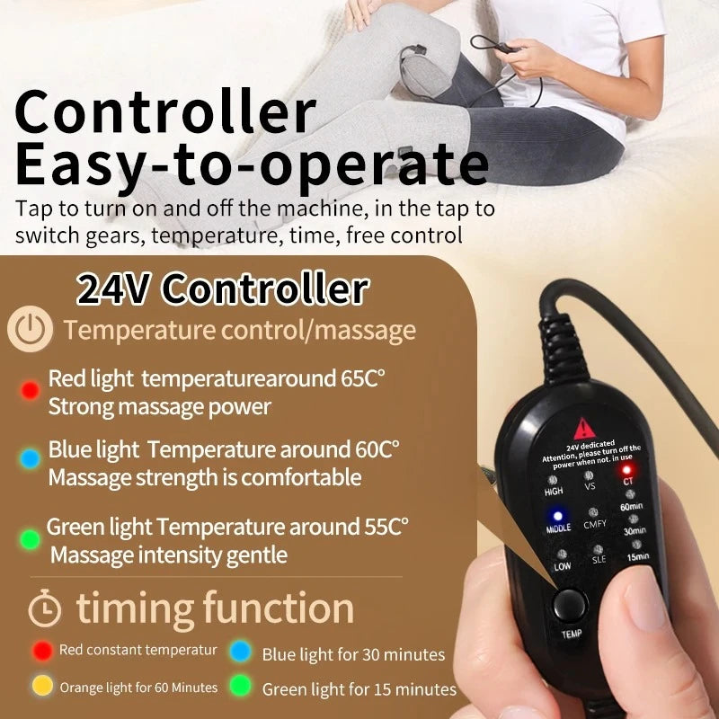 Botas Eléctricas con Calor y Luz Roja, 3 Niveles de Calor, Masaje, Calidez Invernal - Relajación Muscular, Comodidad, Cuidado de las Piernas para Personas Mayores y Entusiastas del Fitness