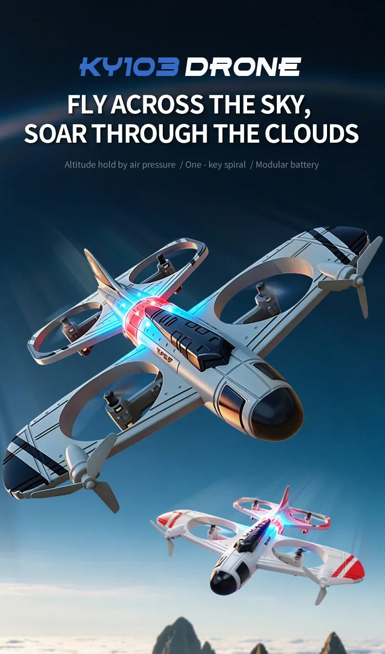 Mini Dron KY103 con Luces LED, Avión RC 2.4G con Control Remoto