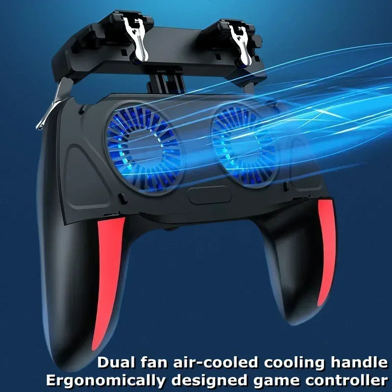 Mango de juego para teléfono móvil H10 de 4 dedos con radiador, mando de disparo, Joystick para IOS y Android, accesorios para juegos
