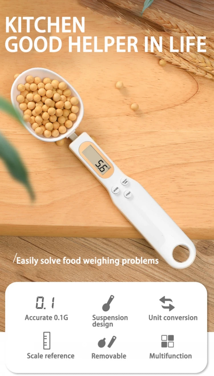 Cuchara de pesaje, báscula, herramienta de cocina casera, medición electrónica de café, alimentos, harina en polvo, hornear, medición Digital LCD ajustable