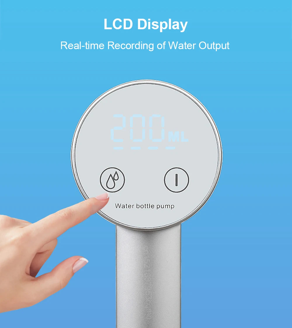 Bomba dispensadora de agua eléctrica para garrafón de 19 litros, recargable USB