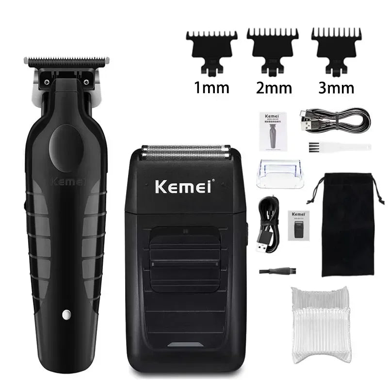 Kit de Cortadora de Pelo Profesional, Modelos KM-2299, KM-2296, KM-1102