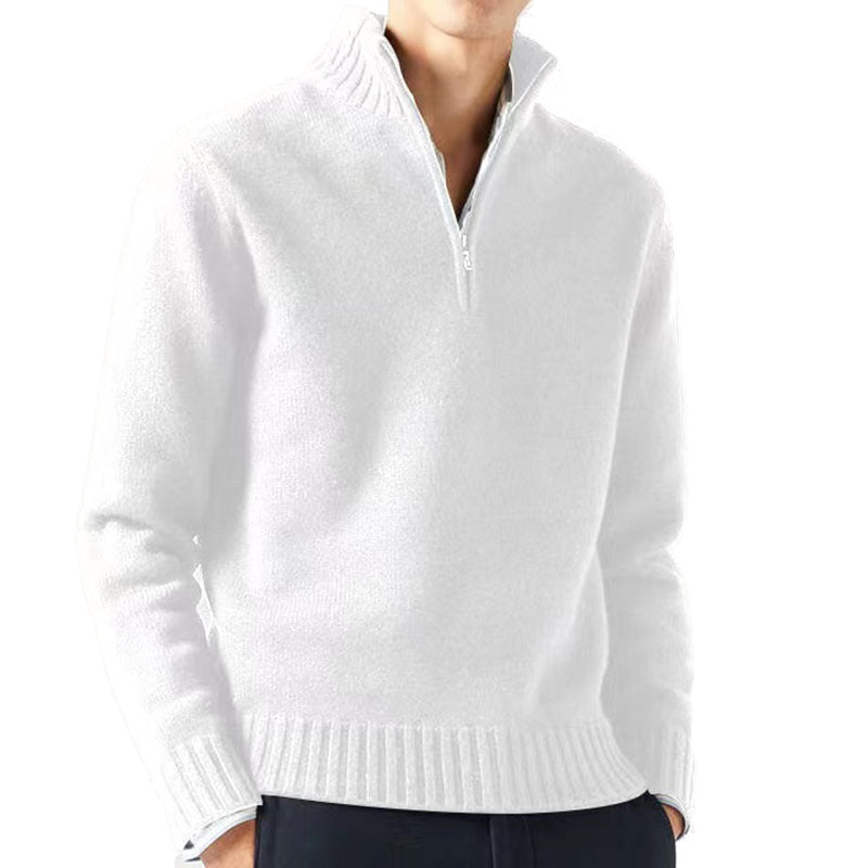 Otoño hombres suéteres de cuello alto prendas de punto jerseys Color sólido suéter de manga larga masculino Casual abrigos cálidos diarios