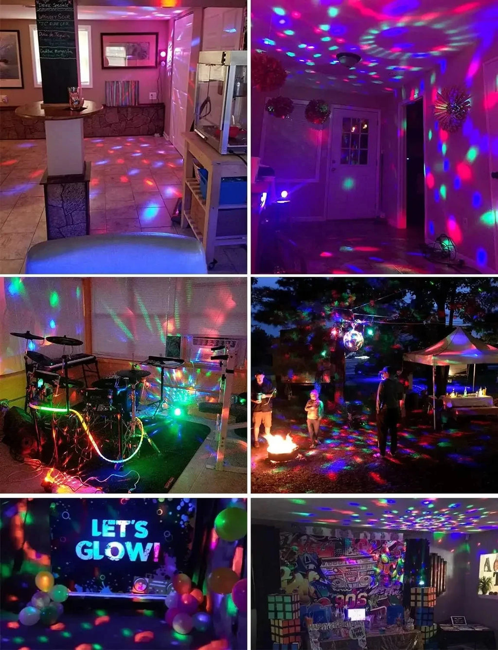 Luz LED Estroboscópica RGB con Control Remoto para Fiestas