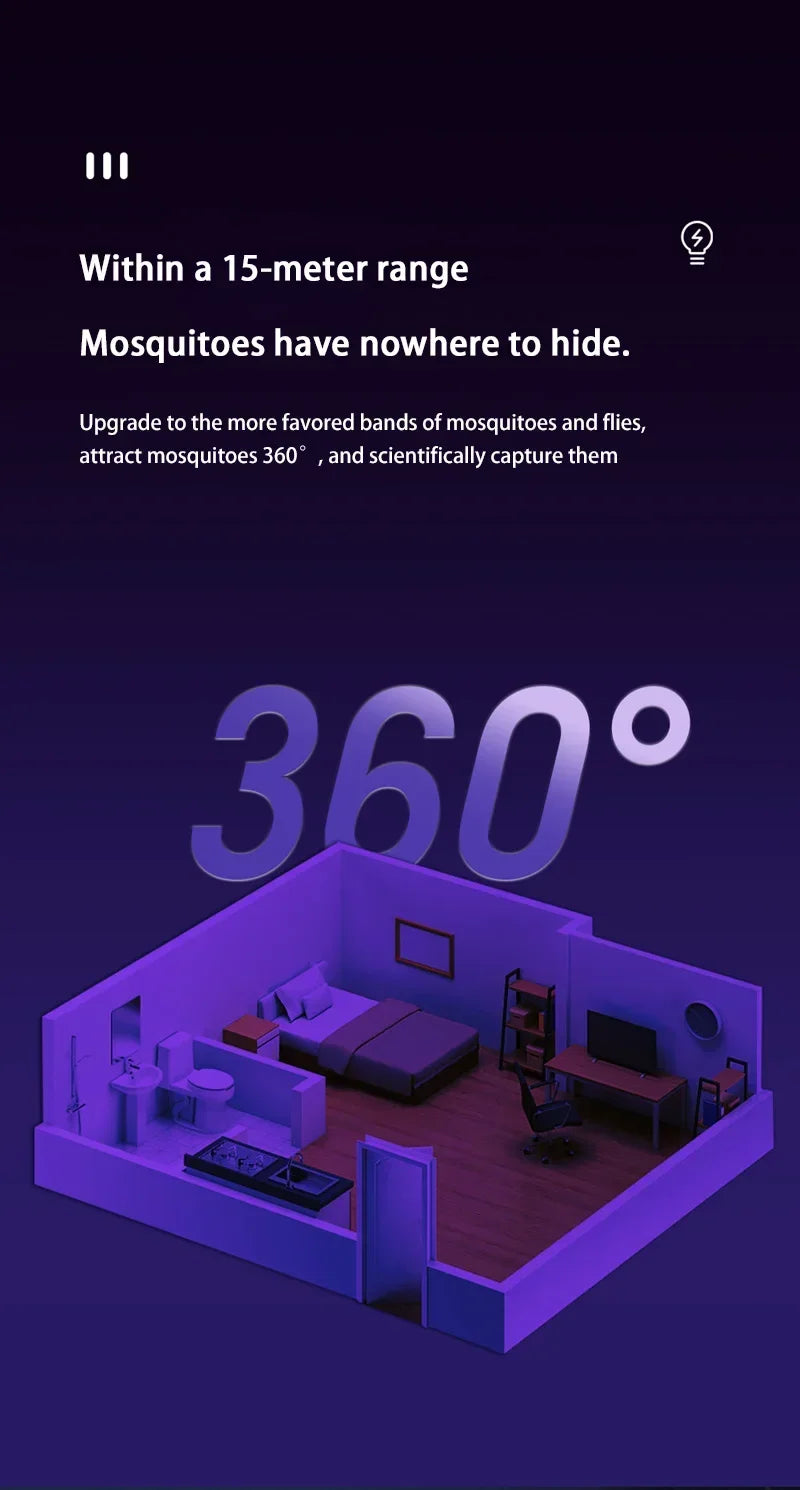 Nueva Lámpara Eléctrica para Matar Mosquitos e Insectos, Lámpara LED con Trampa de Luz, Lámpara para Control de Plagas, Lámpara para Matar Moscas e Insectos con Adaptador de Corriente USB
