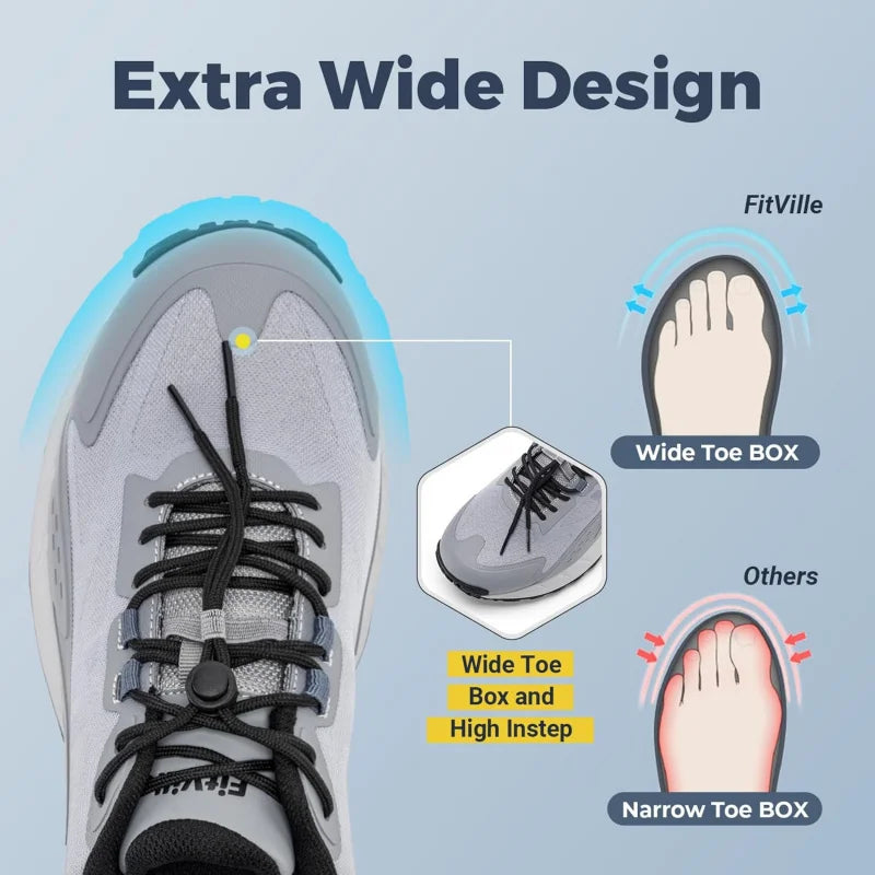 FitVille Zapatillas Anchas para Hombre | Senderismo y Uso Diario