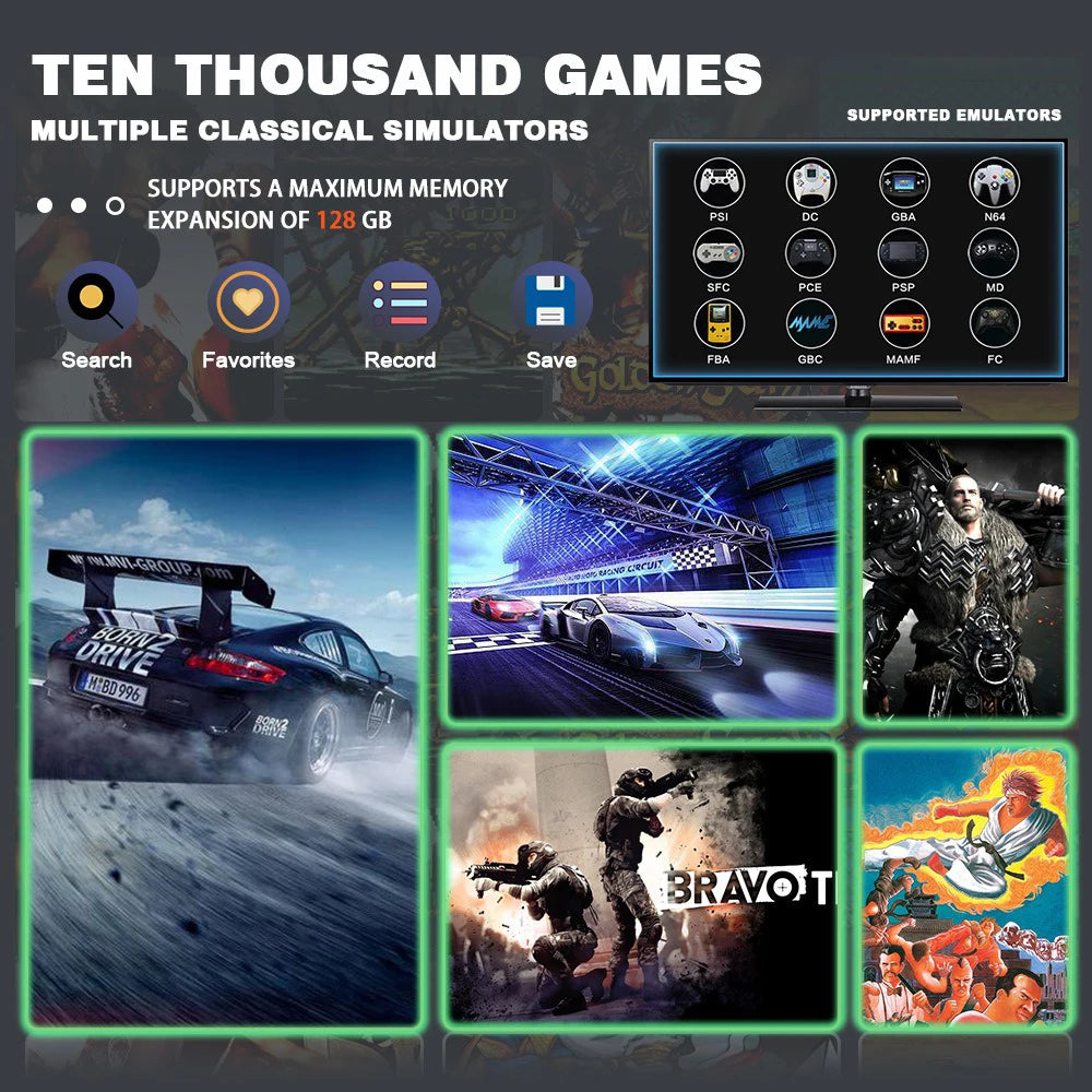 NUEVA Consola de Videojuegos X2 Ultra con Controles Inalámbricos Dobles de 2.4G, 4K HD, 30000 Juegos Retro, Biblioteca de 128G, Regalo de Navidad