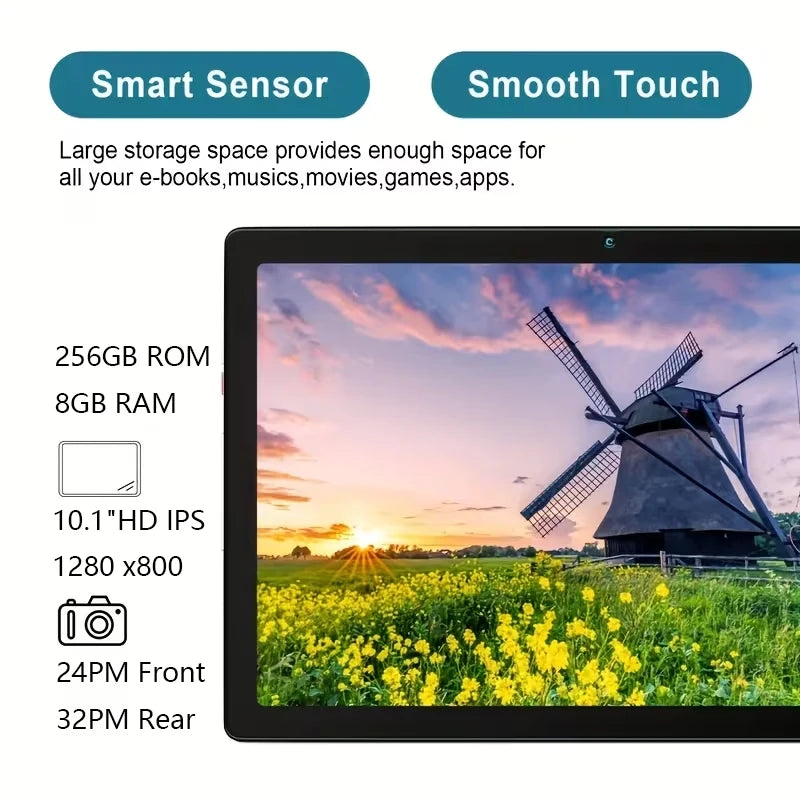 Tablet Android 15 de 8GB+256GB, Tablet con Cámara HD y Batería de 4000mAh, Tablet Android Multifuncional