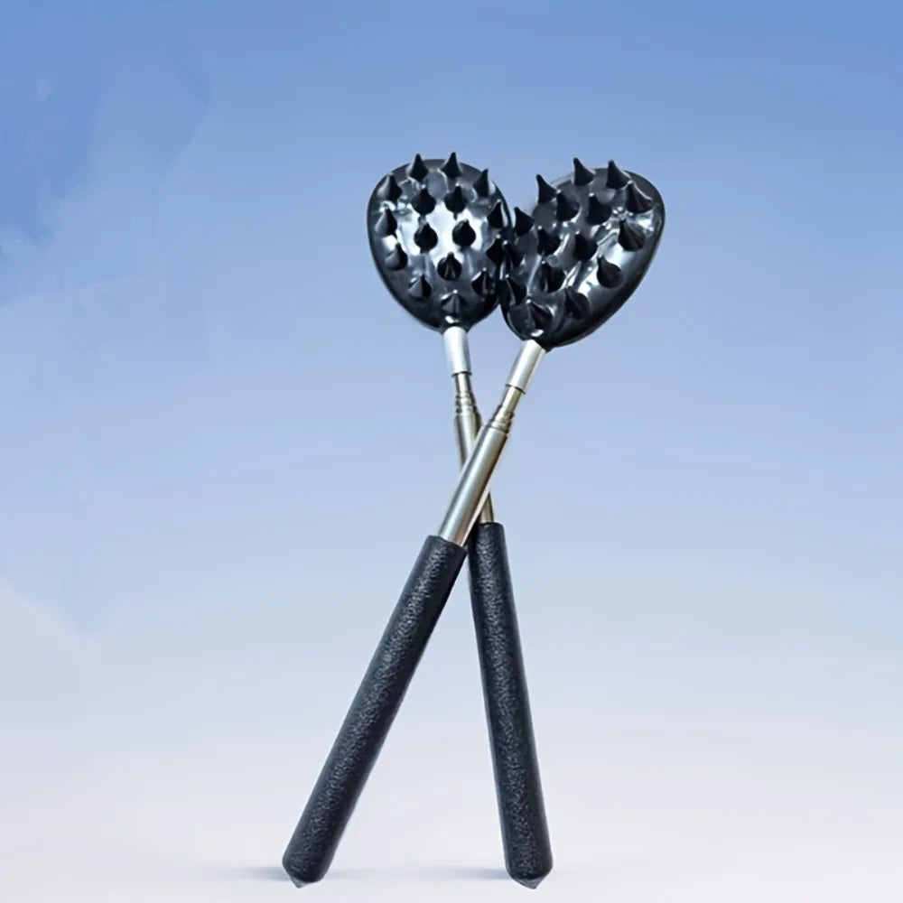 Rascador de espalda extensible con forma de cactus, resistente, longitud ajustable, para usar con una sola mano, para cama, sofá, coche, viajes    PVC Resistente