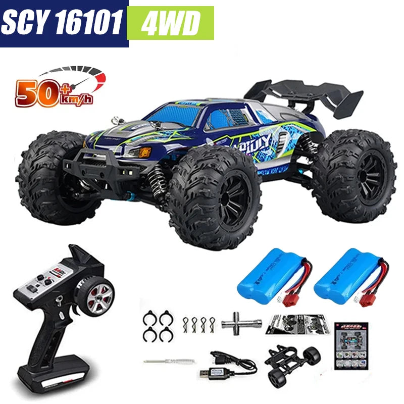 Coche RC MJX VS SCY 16101 16102 PRO 4WD 70Km/h 1/16 de Alta Velocidad, Monster Truck Todoterreno con Control Remoto, Vehículo Eléctrico