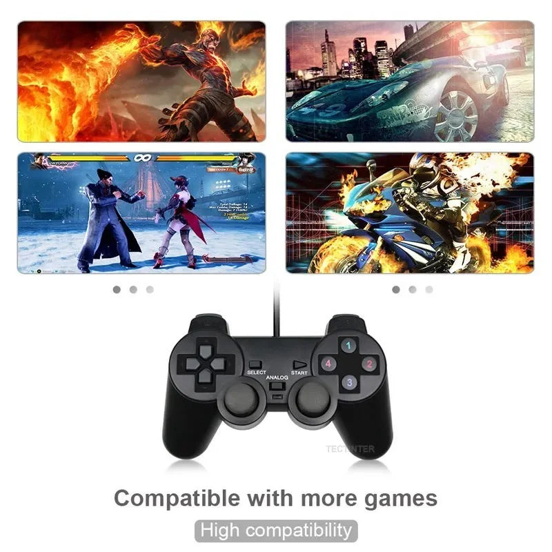 Joystick USB con Cable para Juegos de PC, Controlador de Juegos para Computadora Portátil con Windows, WinXP, Win7, Win8, Win10, Accesorios para Juegos