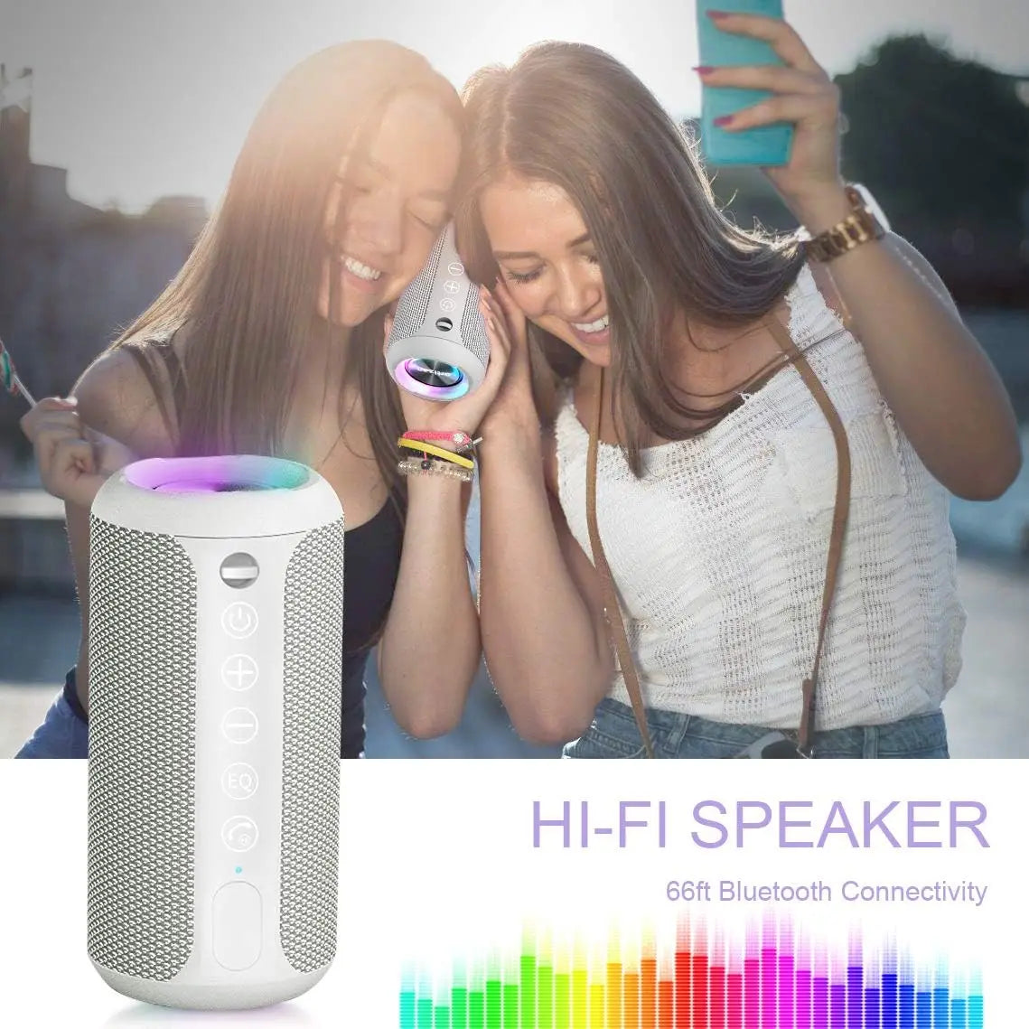 Altavoz Bluetooth Ortizan X10, altavoz portátil de graves mejorado con ranura para tarjeta TF, 30H de reproducción, altavoz resistente al agua IPX7 para acampar