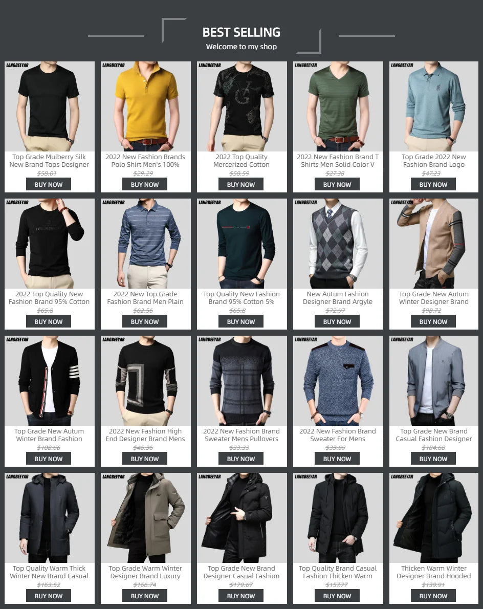 Suéter de Punto con Cuello en V para Hombre – Otoño Invierno