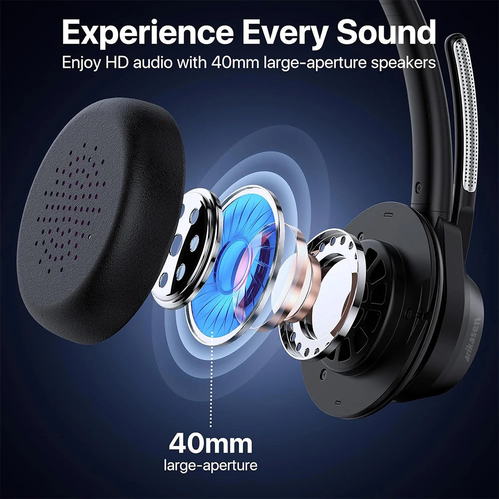 Auriculares Bluetooth 5.4 con Micrófono ENC y Conexión Multipunto