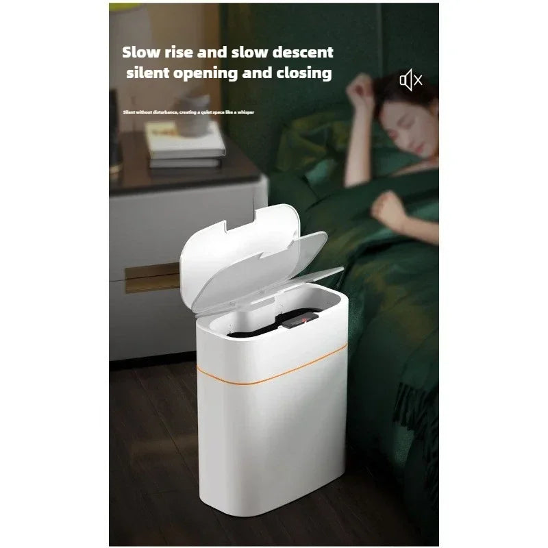 Bote de basura de inducción inteligente, sala de estar automática para el hogar, baño, nueva versión eléctrica, funda para cinturón de costura