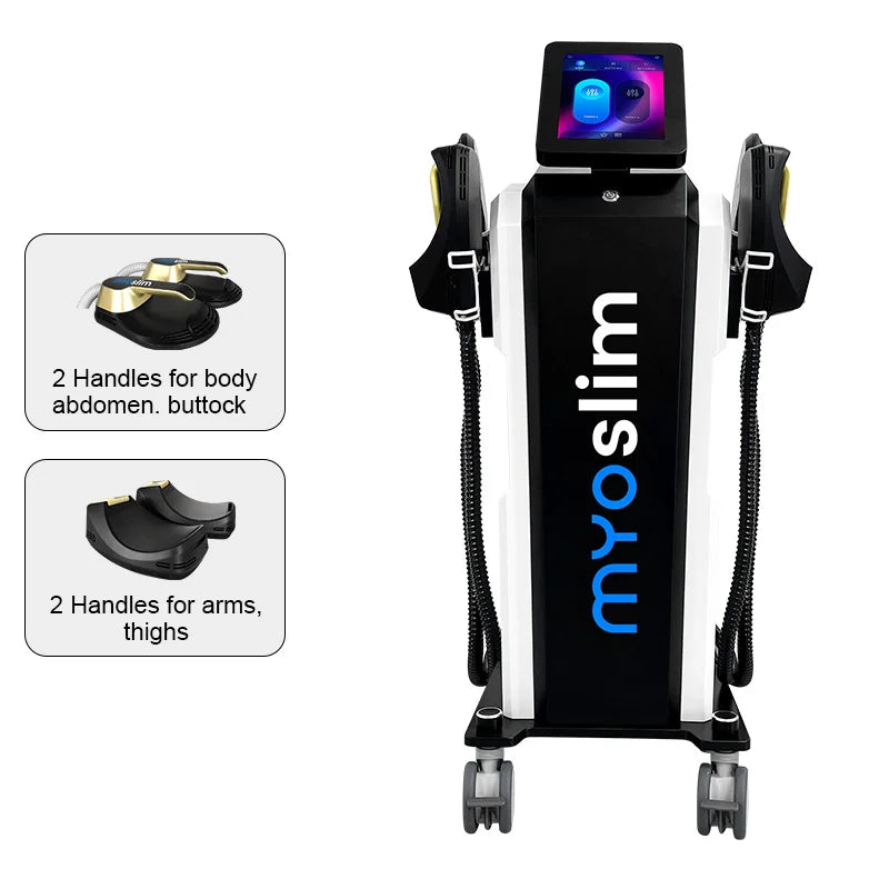Myoslim 15 Tes 6500W NEO Slimming Nova, Quemador de Grasa, Estimulación Muscular EMS, Estimulación Electromagnética Corporal, Pantalla Plegable Profesional