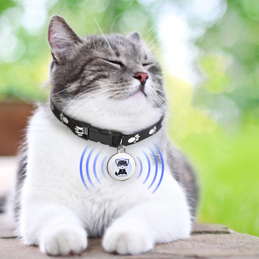 Localizador GPS antipérdida, dispositivo de seguimiento GPS compatible con Bluetooth, rastreador de actividad inteligente resistente al agua para perros y gatos