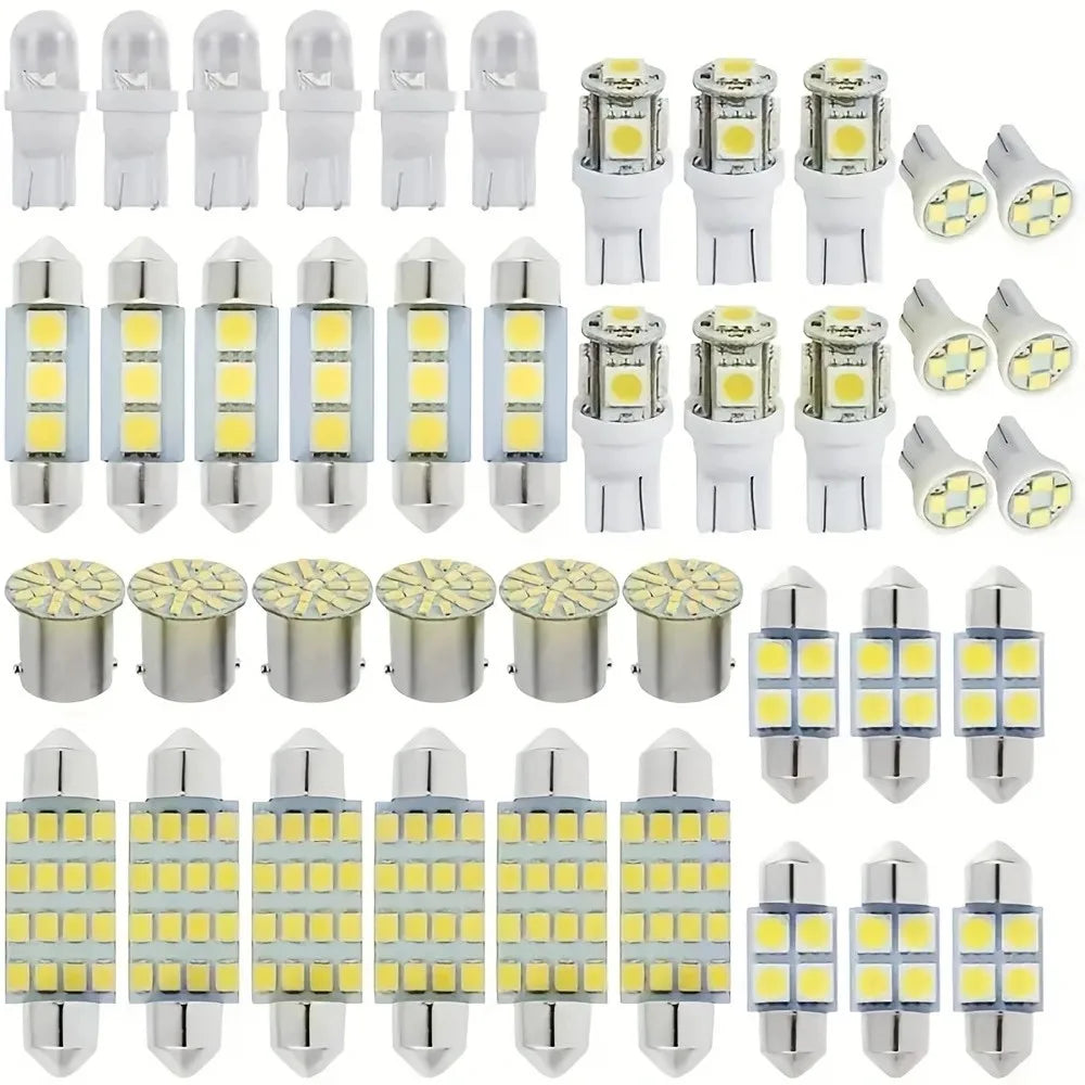 Kit de bombillas LED para coche, 42 Uds., 6000K, 12V, blanco, luz de mapa Interior, luz de techo, luz Interior de coche para un paseo más brillante