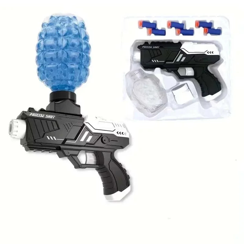 Blaster de bolas manual, pistola de juguete blasters de espuma de balas suaves, regalo genial (blanco y negro)