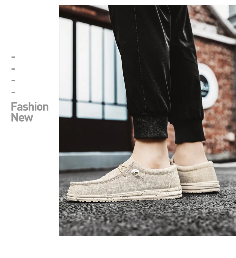 Zapatos informales de marca para hombre, zapatos de lona vaqueros a la moda, zapatos planos transpirables para caminar para hombre, zapatos ligeros de talla grande para exteriores, mocasines