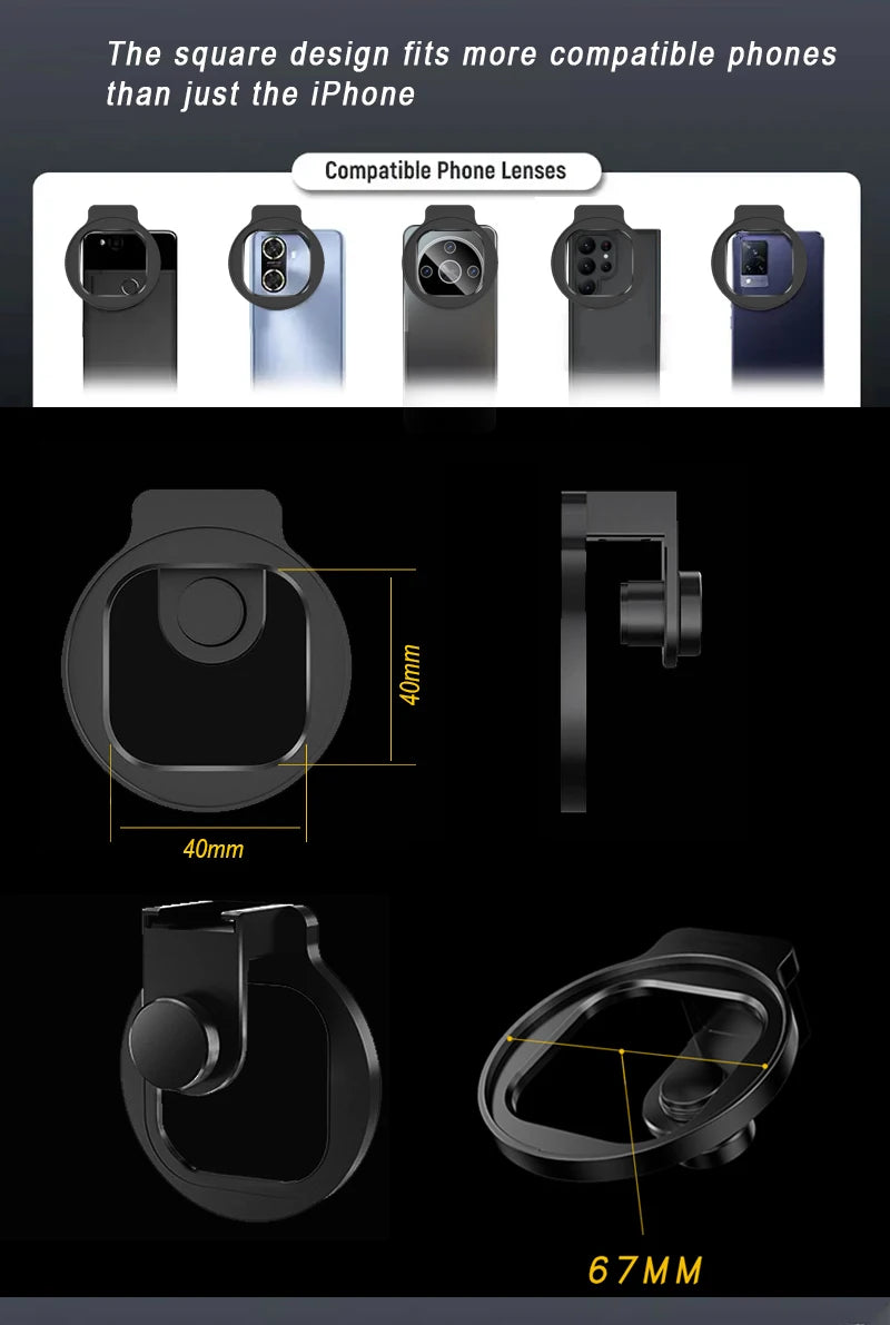Kit de Filtros 67mm para Lente de Teléfono - CPL, VND, Star, Black Mist
