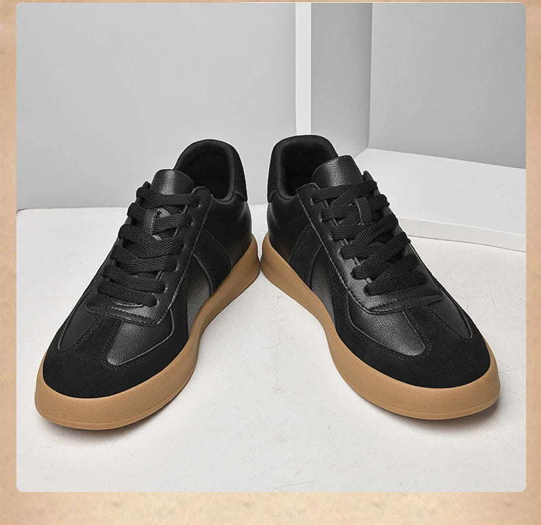 Zapatos invisibles con aumento de altura, zapatos de entrenamiento moral de 8cm, zapatillas informales transpirables de verano con aumento de altura interior para hombre, zapatos Forrest Gump versátiles Retro de cuero genuin