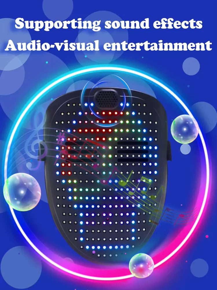 Máscara LED con detección de gestos, efectos de sonido musicales, máscara de Halloween iluminada para Dj, disfraz de mascarada de cumpleaños, fiesta de disfraces