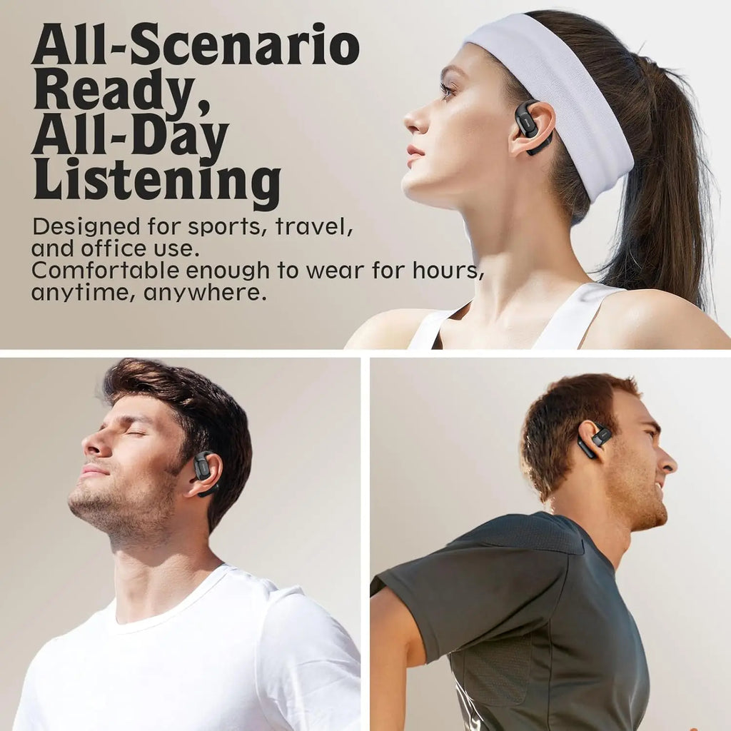 Ohayo T10 auriculares abiertos Bluetooth 5,4 auriculares inalámbricos 40 horas de reproducción TWS auriculares inalámbricos con pantalla Digital para deportes