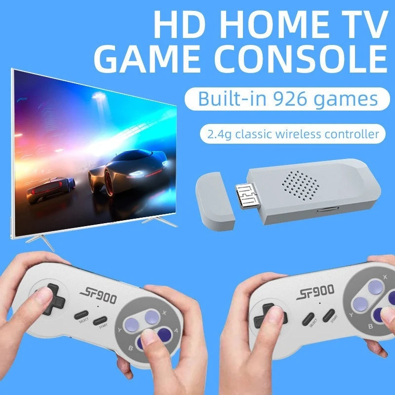 Consola de Videojuegos Retro SF900, Consola de Videojuegos Inalámbrica con Dos Controles, Salida HD, 5000 Juegos Clásicos