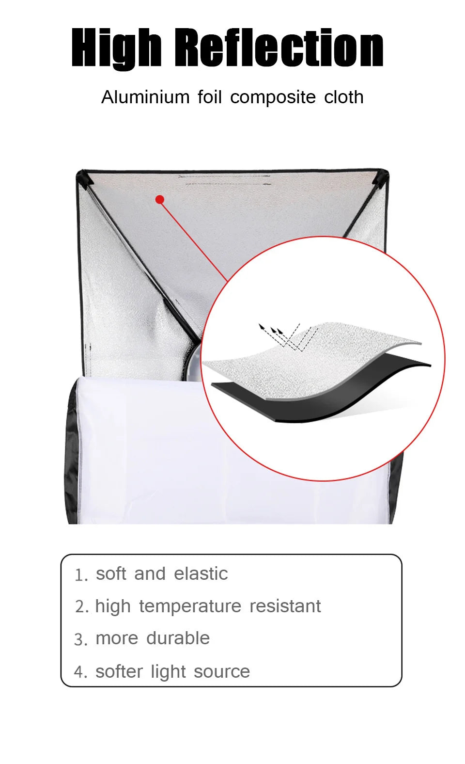 Softbox de fotografía profesional, caja suave de iluminación con trípode, bombilla fotográfica E27, sistema de luz continua para estudio fotográfico