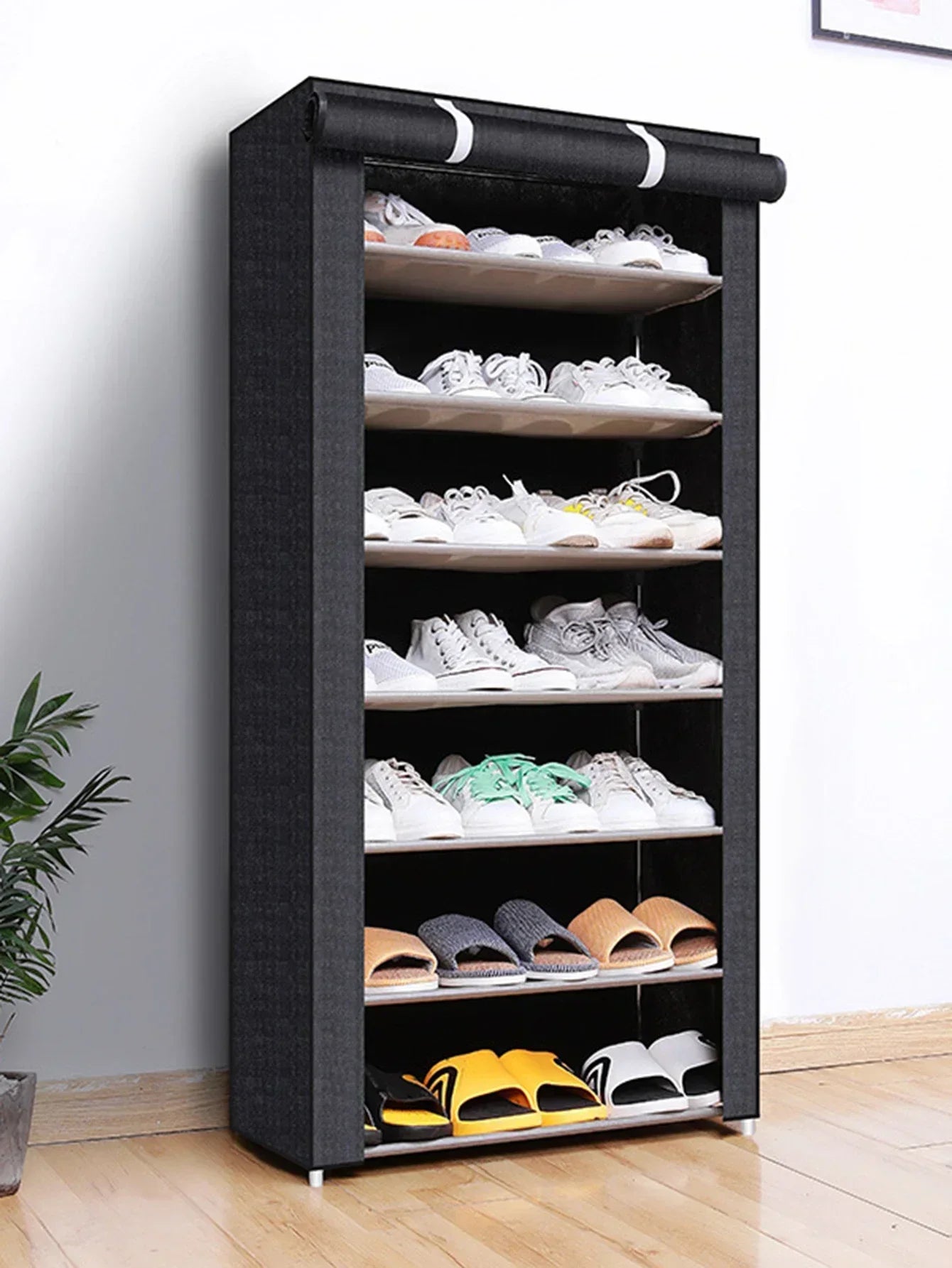 Armario de zapatos de 10/8/6 capas, organizador de tela a prueba de polvo, soporte para pasillo, estante para ahorrar espacio, muebles para el hogar, Zapatero de almacenamiento