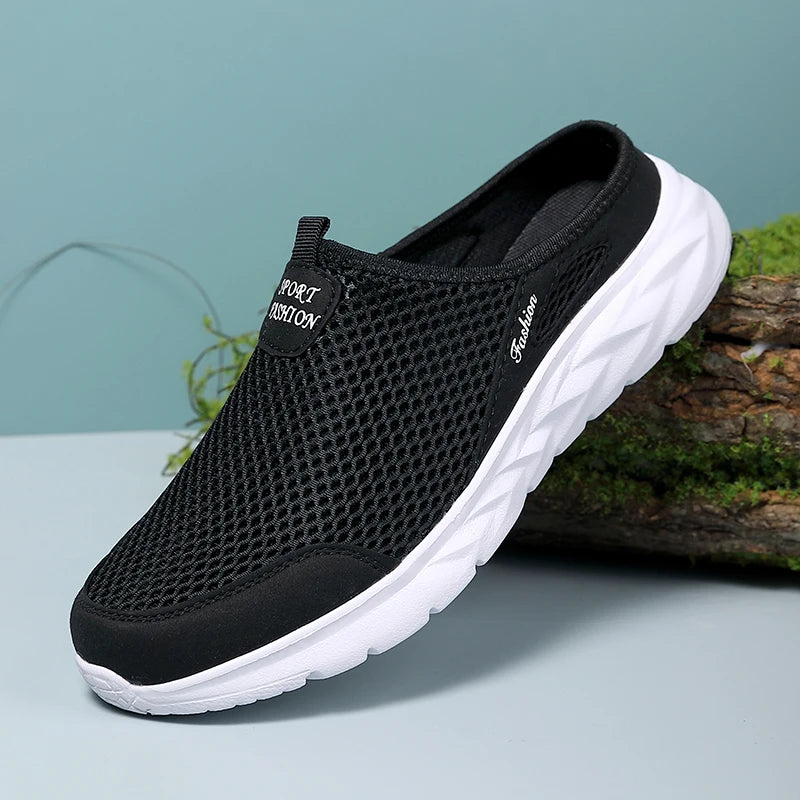 YRZL Zapatos Casuales Hombres Verano Medio Zapatos Zapatillas Diapositivas Slip on Zapatos Hombres Malla Transpirable Suave Cómodo Zapatillas para Hombres