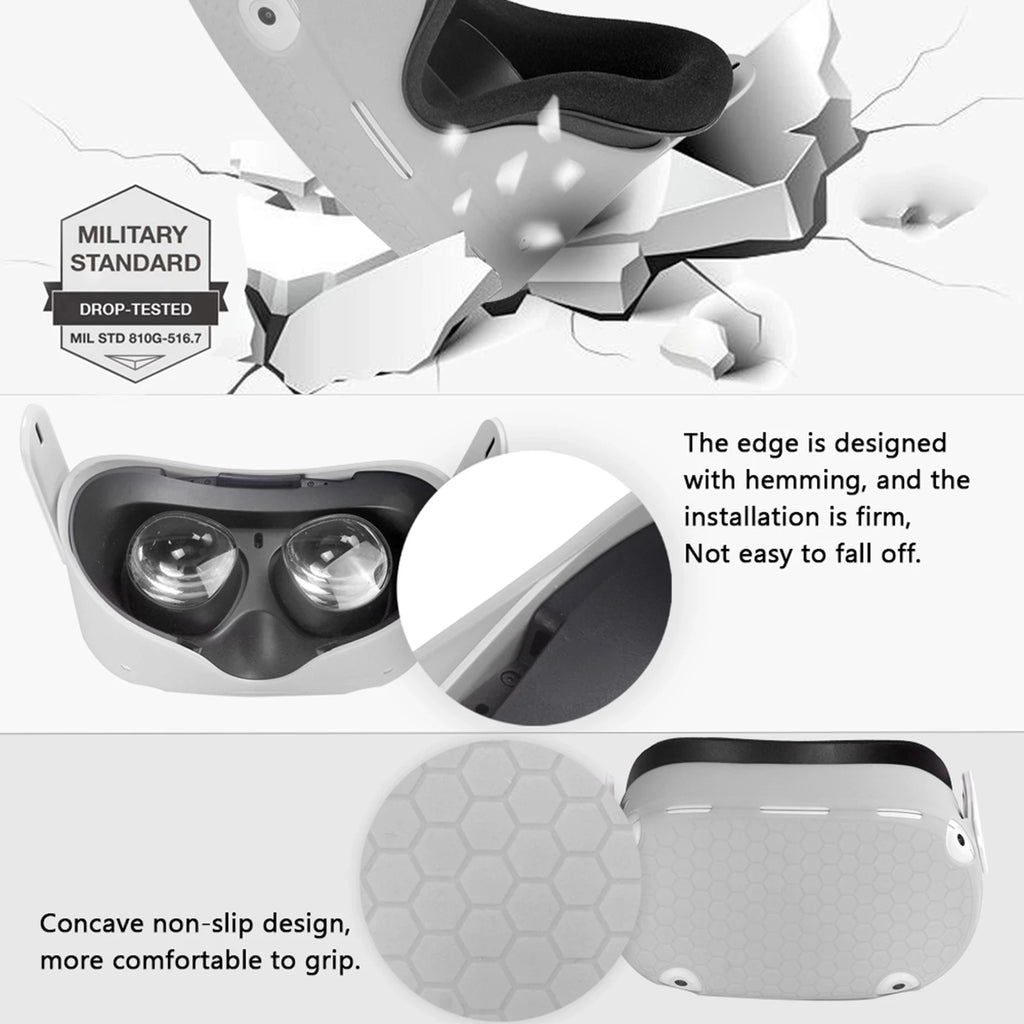 Funda de silicona para Oculus Quest 2 Quest2, accesorios inteligentes, gafas de realidad Virtual 3D VR, auriculares, casco, conjunto de protección de la piel