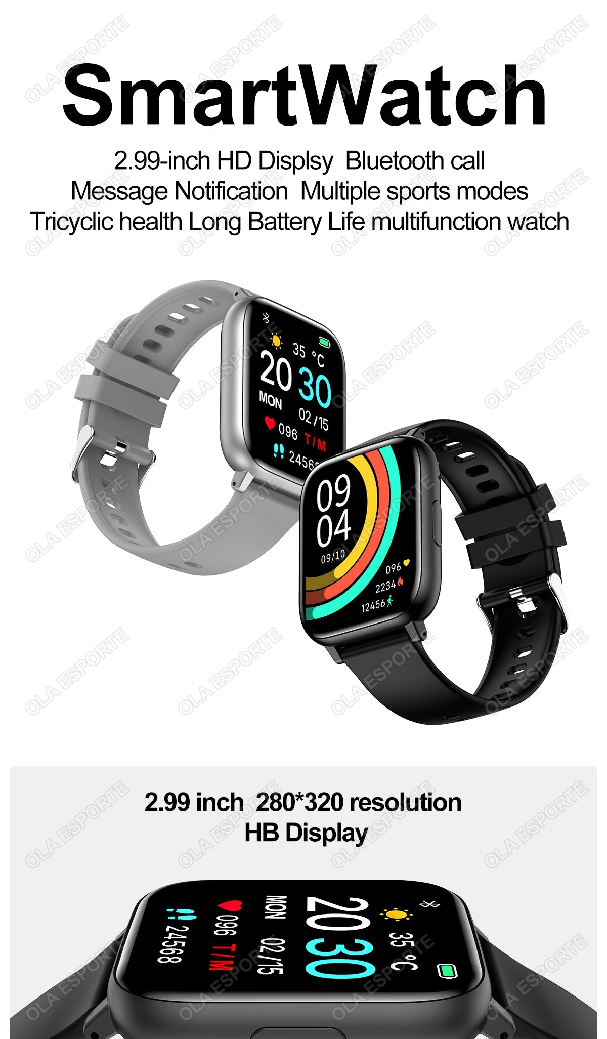 Reloj Inteligente GPS Monitor Presión Arterial