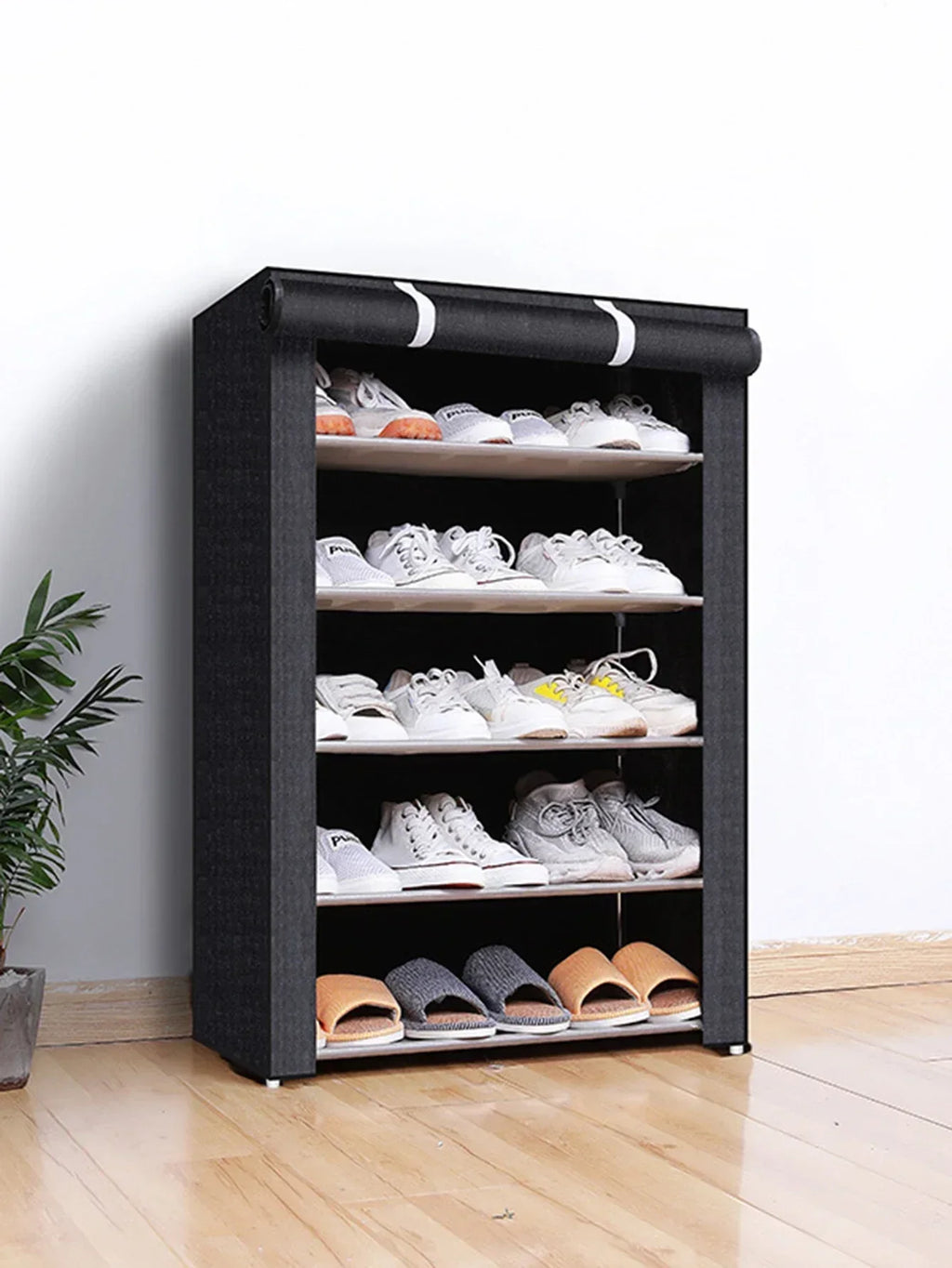 Armario de zapatos de 10/8/6 capas, organizador de tela a prueba de polvo, soporte para pasillo, estante para ahorrar espacio, muebles para el hogar, Zapatero de almacenamiento