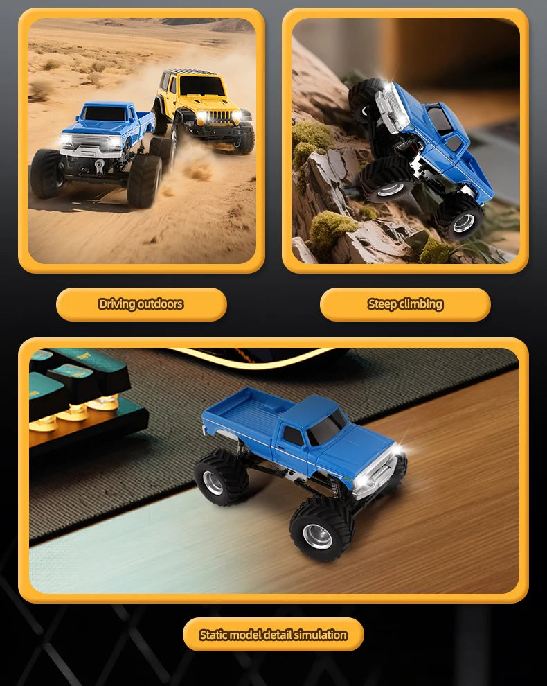 Coche Teledirigido Mini Crawler RC 4WD 1/36 con Luces