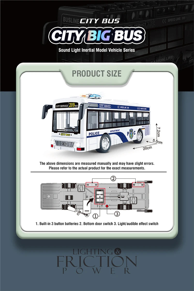 Autobús de Dos Pisos de Juguete con Luces y Sonido