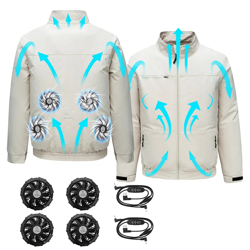 Chaqueta con Ventilador USB para Hombre - Refrigeración por Aire