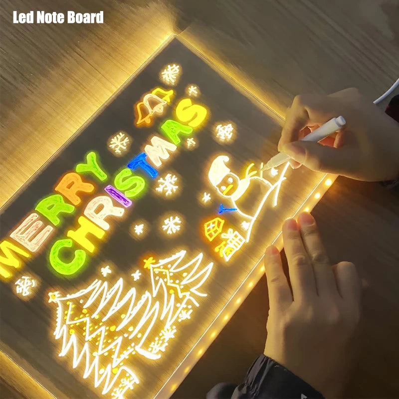 Tablero de Dibujo LED Borrable 7 Colores para Niños
