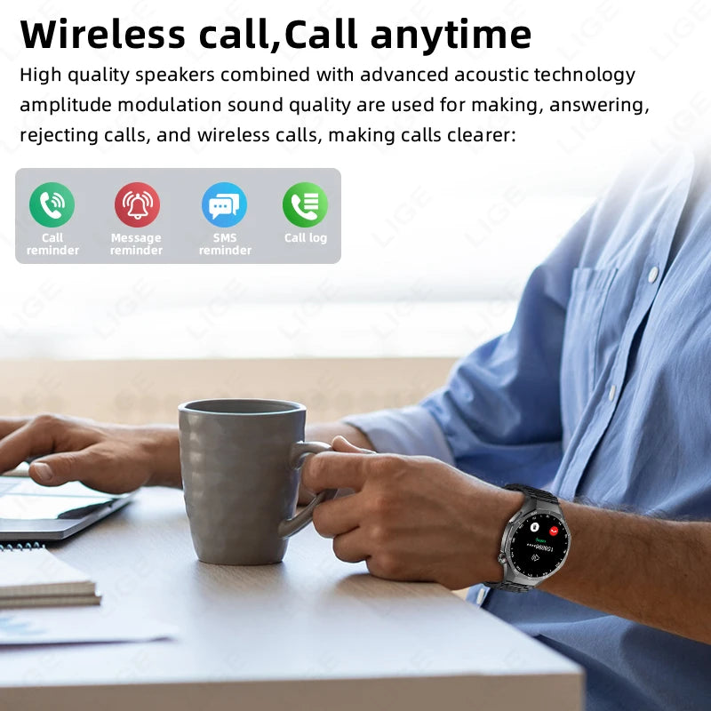 Reloj Inteligente LIGE ECG con Bluetooth para Llamadas