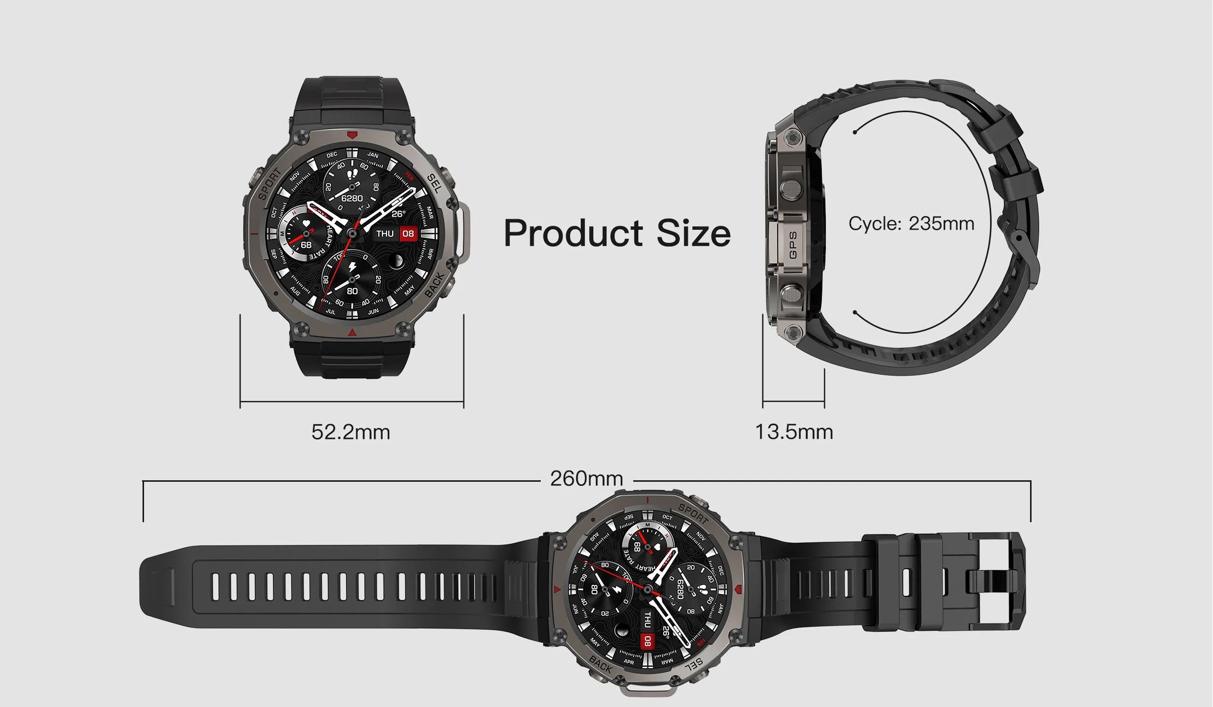 T-Rex 3 Ultra Reloj Inteligente Militar AMOLED