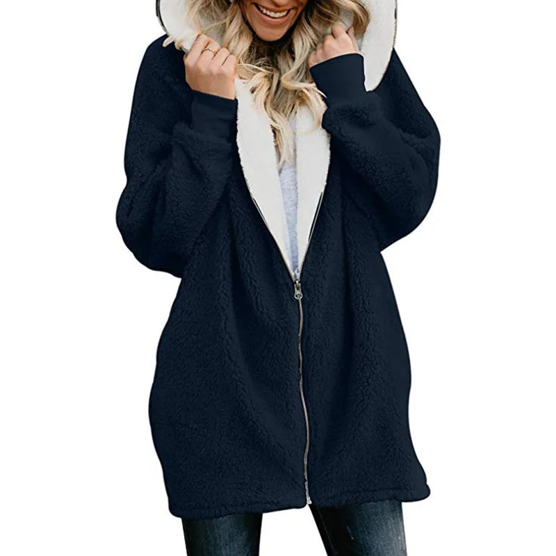 Bella Philosophy-sudaderas con capucha para mujer, suéter largo con cremallera, sudaderas con capucha de manga larga ajustadas, abrigo liso, Otoño e Invierno
