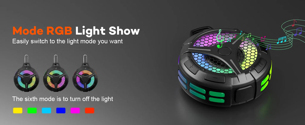 Altavoz Bluetooth, altavoz de ducha con sonido estéreo, altavoces impermeables IPX7, altavoz portátil con ventosa y gancho, luces LED