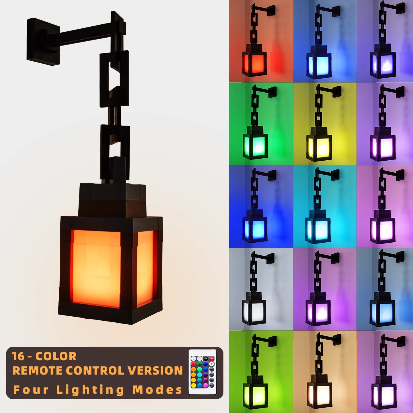 Lámpara Nocturna Píxel LED 16 Colores Decoración Mesa