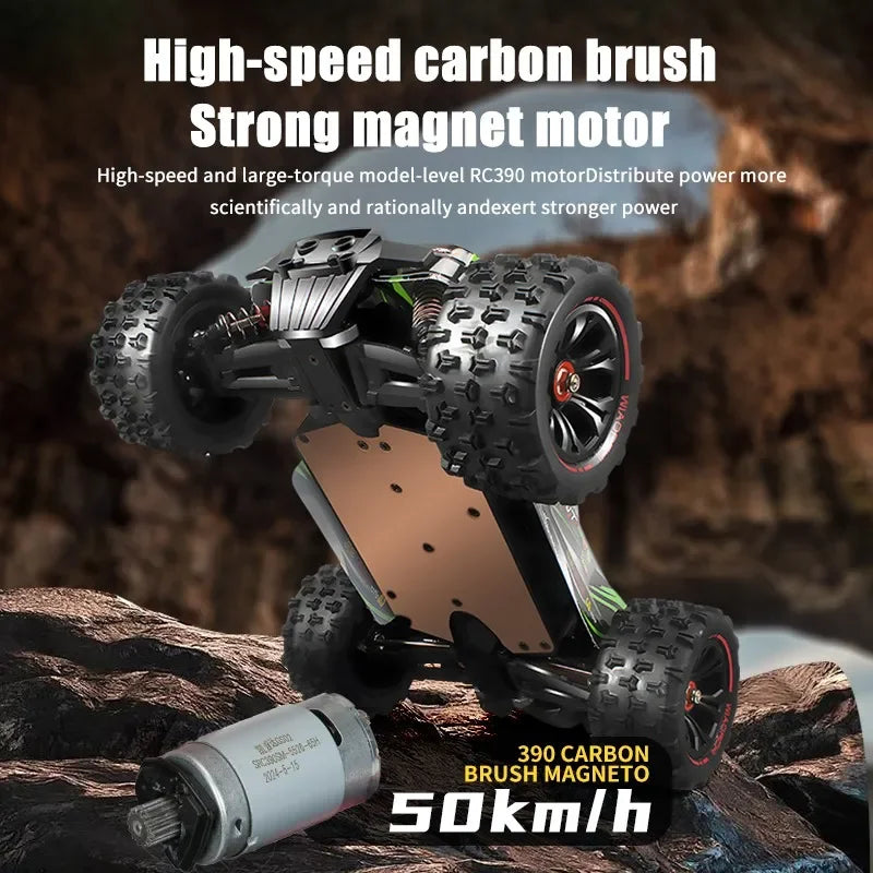 Coche teledirigido 1:16, 85 KM/H o 50 KM/H, 4WD, con Control remoto LED, camión Monster 4x4 de deriva de alta velocidad para niños vs Wltoys 124017   Juguetes